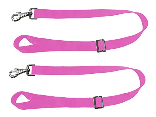 Adjustable Pair of Nylon Replacement Straps for Slow Feed Hay Bags (Pink) - color: Pink