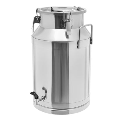 Milk Can with Spigot, 201 Stainless Steel Milk Dispenser Container Pail, 11Gal Stainless Steel Water Jug 40L Hanging Lid Bucket Drink Beverage Dispenser for Oil Tea Wine - size: 40L/10.57Gal