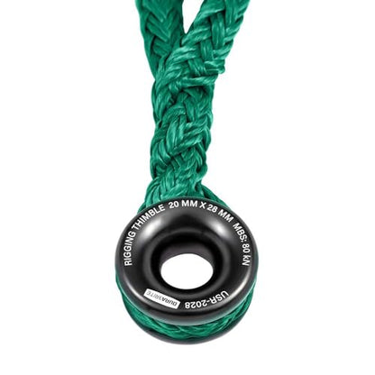 Pelican Rope 3/4" - 15 FT - Green Adjustable Rigging Block Sling with Aluminum Ring - 20,000 LBS MBS / 2,000 LBS WLL, 12 Strand, Polyester, Arborist Sling, Tree Climbing Gear - Single-Head - style: Single-Head | 3/4" – 15 FT