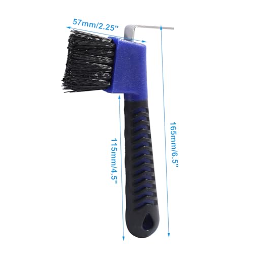 4 Pcs Horse Hoof Pick Brush, Blue & Orange | Soft Touch Rubber Handle, Portable Hoofpick - size: 4 Pcs