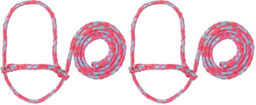 Weaver Livestock Braided Poly Rope Halter, 4 ft Modern, Adjustable, Soft Braid Sheep Halter, Livestock Equipment for Sheep, Goats (Pack of 2)