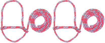 Weaver Livestock Braided Poly Rope Halter, 4 ft Modern, Adjustable, Soft Braid Sheep Halter, Livestock Equipment for Sheep, Goats (Pack of 2)
