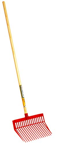 Little Giant® DuraFork Pitch Fork | Polycarbonate Stable Manure Fork with Angled Tines | Red