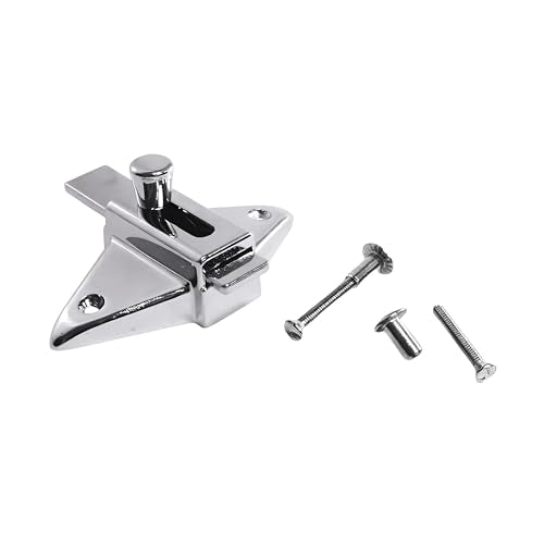 Brixwell 91-79a Slide Latch and Keeper Set With Chrome Plated Finish, Zinc Material, Surface-Mounted, 2-3/4" Latch Hole Centers, Fits 1-1/4" Square Edge Pilaster, Includes Fasteners