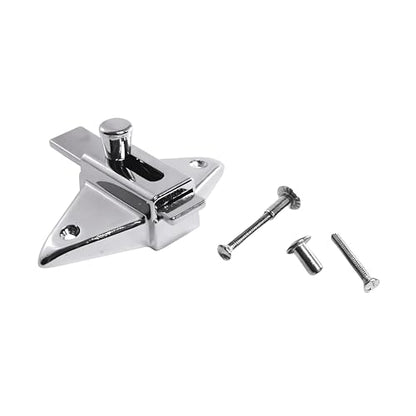 Brixwell 91-79a Slide Latch and Keeper Set With Chrome Plated Finish, Zinc Material, Surface-Mounted, 2-3/4" Latch Hole Centers, Fits 1-1/4" Square Edge Pilaster, Includes Fasteners