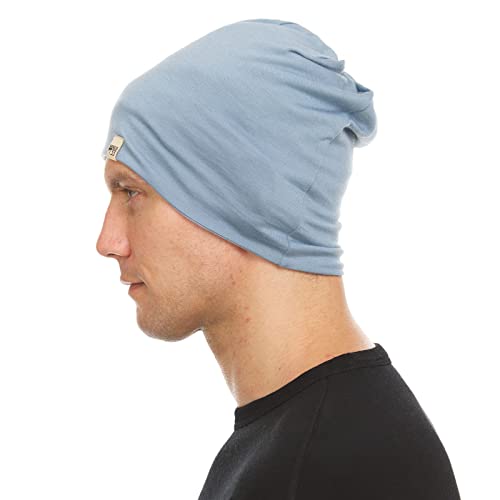 Minus33 Merino Wool Micro Weight Reversible Beanie - color: Slate Blue / Ash Gray