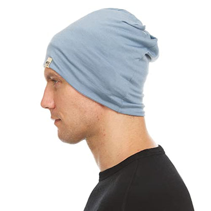 Minus33 Merino Wool Micro Weight Reversible Beanie - color: Slate Blue / Ash Gray
