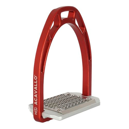 Acavallo Arco Evolution Alupro Stirrups, One Size, Red, Set of 2