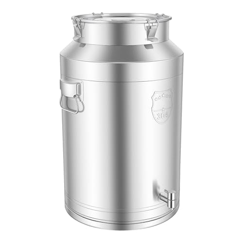 DYNAMI 20Gal 304 Stainless Steel Milk Container with Spigot and Sealed Lid - size: 76L/20Gal
