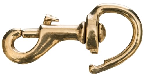 Jeffers Solid Brass Repair Snap 3" with 3/4" Swivel Eye - Heavy Duty Replacement Snap Hook for Horse Halter, Lead Rope, Pet Leash, Harness, Tack, Livestock, Farm, Ranch, Bag Hardware - 1 Pack