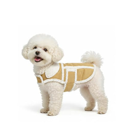 NAMSAN Winter Dog Coat Small Breed, Sherpa Fleece Small Dog Jacket for Cold Weather, Warm Dog Vest with Leash Hole, Snowproof Doggy Clothes, Adjustable, Easy to Wear, S - size: Small (Chest 18 in-22 in)