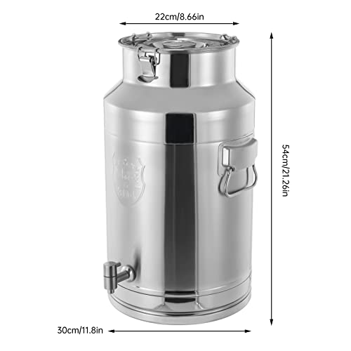 DYNAMI 9.2Gal 304 Stainless Steel Milk Bucket with Faucet,Thickened Stainless Steel Milk Can with Sealing Lid & Carry Handle,Large Liquid Container Storage,for Milk,Wine, Oil Storage Transport (35L) - size: 35L/9.2gal