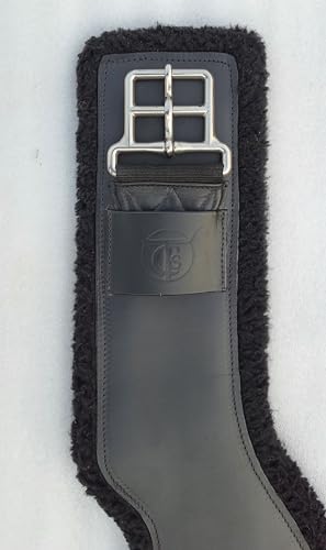 Leather Horse Cinch Straps Western Shoulder Relief Belt Premium Equestrian Tack and Horse Riding Accessories (Black)