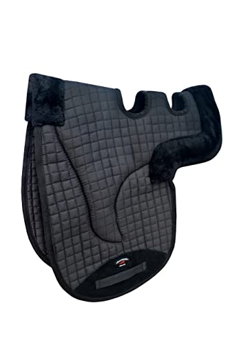 Horse Contoured Fleece Lined Quilted English Saddle Pad Black 72153 - color: Black