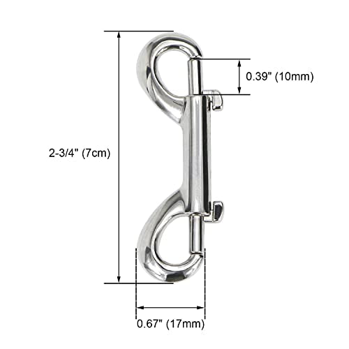 Metal Double Ended Bolt Snap Trigger Chain Diving Clips for Water Bucket Pet Feed Bucket Agricultural Equine Home Dog Leash Garage Use (2-3/4" (7cm), 10 Pack) - color: 10 Pack, size: 2-3/4" (7cm)