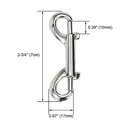 Metal Double Ended Bolt Snap Trigger Chain Diving Clips for Water Bucket Pet Feed Bucket Agricultural Equine Home Dog Leash Garage Use (2-3/4" (7cm), 10 Pack) - color: 10 Pack, size: 2-3/4" (7cm)