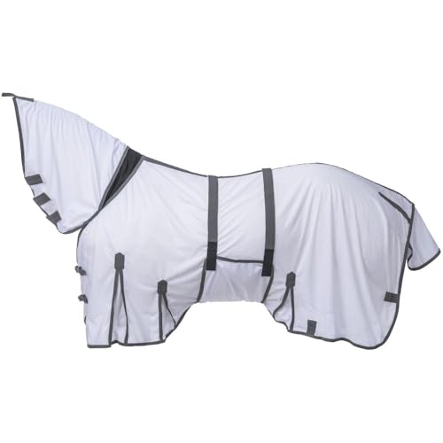 TOUGH1 Deluxe Contour Horse Fly Sheet with Neck Cover, White, 81-in - size: 81
