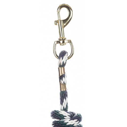 Equinavia Stella 8' Lead Rope with Snap Buckle - White/Navy/Hunter Green - One Size - color: White/Navy/Hunter Green