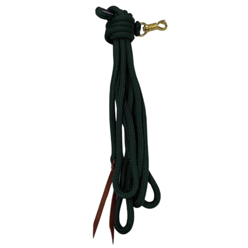 PARELLI 22 Foot Line Ground Training Rope - Strong Everyday Use All-Purpose Large Horse Lead Rope with Loop & Latigo Popper | 9/16" Diameter Smooth Yachting Braid, Green - color: Green