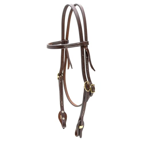 Jeffers LuxeLeather Heavy Oiled Leather Western Horse Headstall, Adjustable Harness Leather Bridle Tack for Riding, Training, Ranch, and Equestrian Use