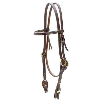 Jeffers LuxeLeather Heavy Oiled Leather Western Horse Headstall, Adjustable Harness Leather Bridle Tack for Riding, Training, Ranch, and Equestrian Use
