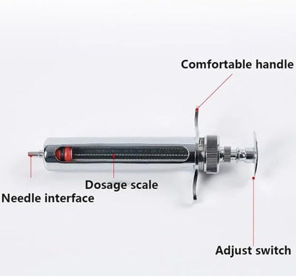 30cc Stainless Steel Injector Reusable Metal Syringe 30ml glass Hypodermic Veterinary Animal Syringe Livestock Pig Cattle Sheep Feeder with locking screws