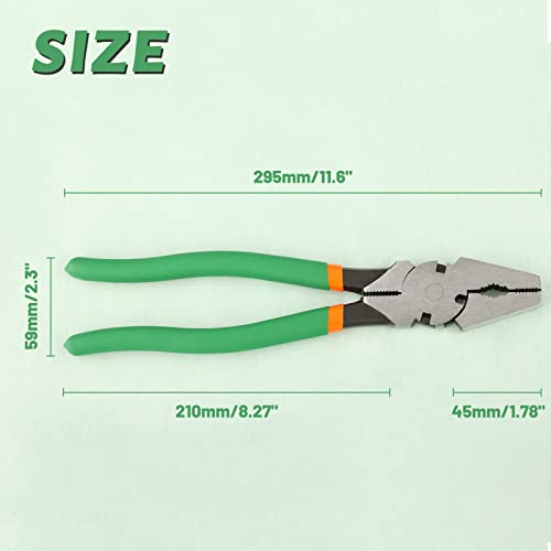 SPEEDWOX 11.5" Fencing Pliers Chain link fence Heavy Duty Square Nose Fence Pliers High-Leverage Fence Multi-purpose Fence Pliers Fence Pliers Tool Fence Cutter Staple and nail Puller Cutting Pliers - style: 11.5" Fence Pliers