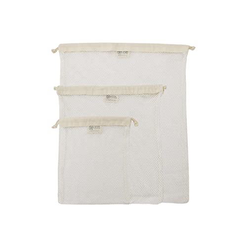 Organic Cotton Mesh Laundry Bag – Set of 3 (L,M,S) | Three Versatile Sizes—From Bras to Blouses • GOTS Certified • Microplastics-Free - size: Set of 3 (L, M, S)
