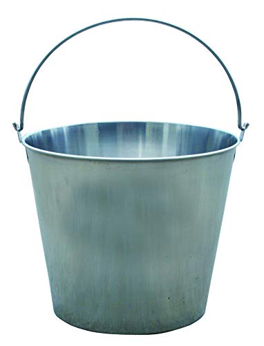 Little Giant® Stainless Steel Dairy Pail | Galvanized Metal Utility Bucket with Handle for Gardening & Farming | Cow Pail | 16 Quart - size: 16 Quart