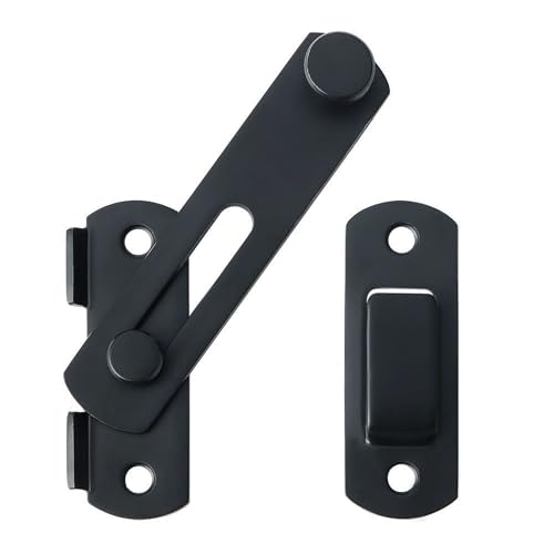 Alise 4 inch Black SUS304 Stainless Steel Gate Latches for Barn Door | Heavy Duty Gate Hardware ,Security Flip Latch,Anti-theft Latch,Safety Door Lock for Barn Wood Fence Sliding French Door - color: Matte Black, size: 4 Inch
