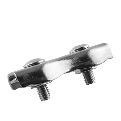 10pcs M3 Poly Rope Connector, Double Grips Cable Clamps Wires Splicer 304 Stainless Steel Polyethylene Cord Connectors for Electric Fences