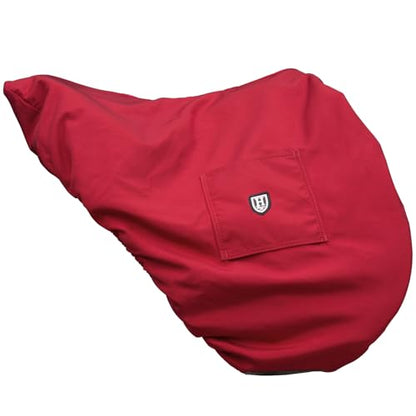 Harrison Howard Premium English Saddle Cover, Waterproof & Breathable Fleece-Lined Protective Saddle Cover - color: Scarlet Red, size: GP/CC-One Size