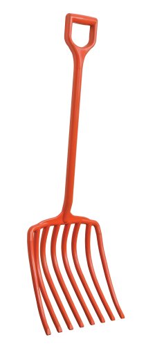 A.M. Leonard All Poly Scoop Fork, 8 Tine, D-Grip Handle