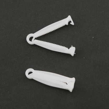 TAODAN 50PCS 5cm Length White Plastic Fixture Disposable Animal Umbilical Cord Clamp Suitable for Puppies Kittens Cattle Livestock Sheep
