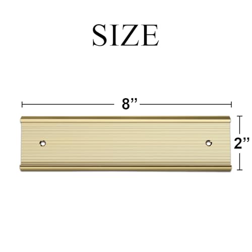 SINYUDUN 10 Pack 2” x 8”Aluminum Name Plate Holders for Door or Wall - color: Gold