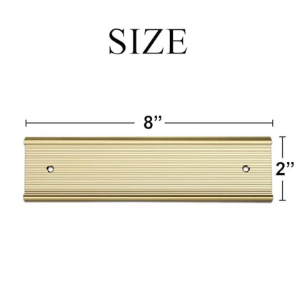 SINYUDUN 10 Pack 2” x 8”Aluminum Name Plate Holders for Door or Wall - color: Gold