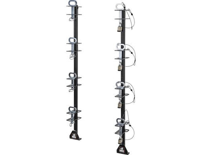 Buyers Products LT14 4-Position Lockable Weed Wacker/Trimmer Rack for Landscape Trailers - Adjustable, Black Powder-Coated Steel, Holds 4 Weed Eaters, Rust-Resistant Lawn Edger Rack, Made in USA - size: 4-Position