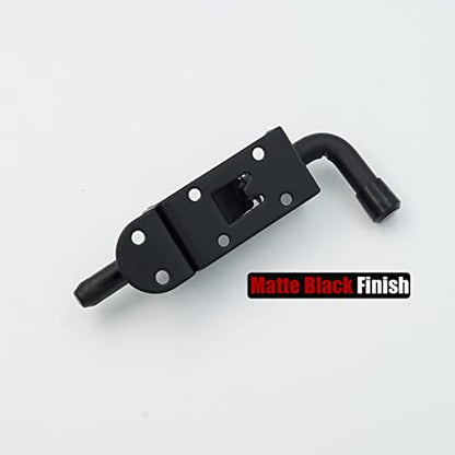 JQK Spring Loaded Latch Pin, 304 Stainless Steel Barrel Bolt Thickened 2mm Door Lock, 5 Inch Black (1 Pack), HSB300-BK - color: Black, size: 5Inch - 1Pack