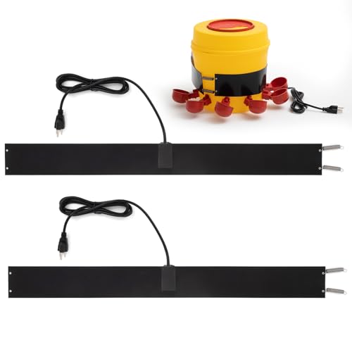 Glooglitter Thermostat Chicken Waterer Heater Self-Regulating Heating Bucket Belt for 2-5Gal Bucket with 6ft Power Cord for Freezing Winter Thermostat Chicken Water Insulation(Classic 2set) - style: Classic 2set