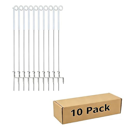 10 Pack 39 Inches White Heavy Duty Step in Fence Post Pig Tail Electric Fencing Post Temporary Metal Fence Stakes for Garden Electric Fencing and Yard Protection - color: White