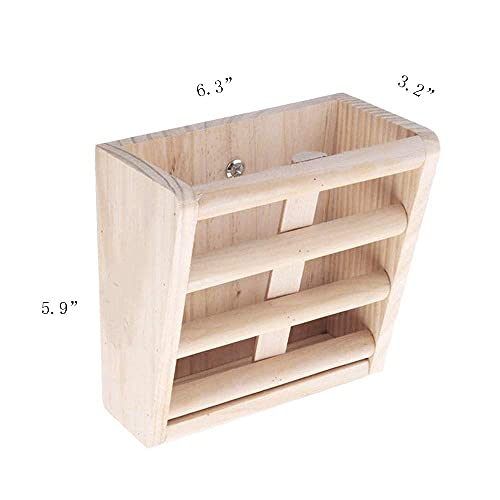 Bunny Hay Rack Guinea Pig Hay Feeder Chinchilla Hay Holder Rabbit Food Dispenser Natural Wooden Hamster Rabbit Cage Accessories (Pack of 2) - size: 5.9"x1.9"x3.2" (Pack of 2)