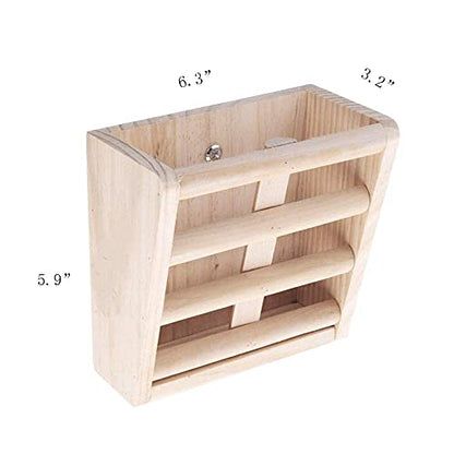 Bunny Hay Rack Guinea Pig Hay Feeder Chinchilla Hay Holder Rabbit Food Dispenser Natural Wooden Hamster Rabbit Cage Accessories (Pack of 2) - size: 5.9"x1.9"x3.2" (Pack of 2)