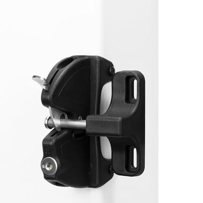 HILLMASTER Key Lockable 2 Sided Gate Latch Key,Self Locking Gate Latch Gate Fence Lock for Outdoor Gates,Locking Gate Door Lock Fence Latch Gate Hardware for Metal,Wood,Vinyl Fence,Black Finish