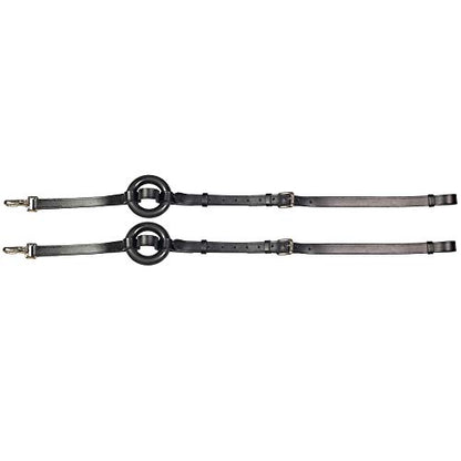 HORZE Leather Side Reins w/Rubber Donuts - size: Horse