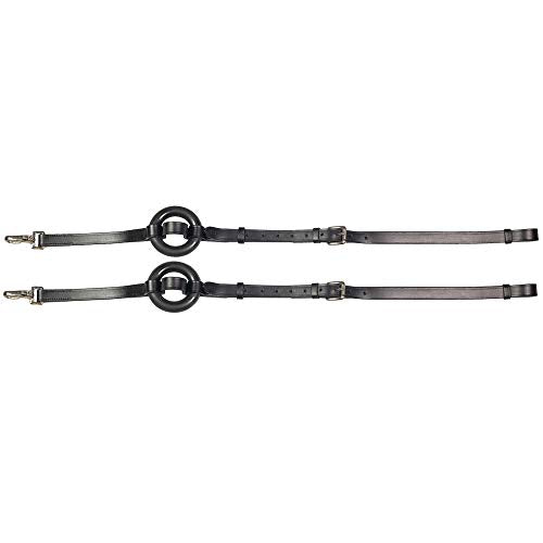 HORZE Leather Side Reins w/Rubber Donuts - size: Pony