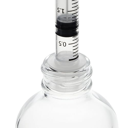 Juvale Medicine Bottle Adapter for Syringe - 45 Pack, 17/21/24 mm, Clear Polypropylene - Press-In Bottle Adapter for Oral Syringes - For Pediatric & Veterinary Dosing