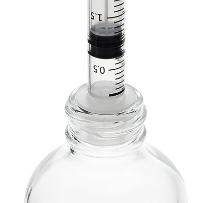Juvale Medicine Bottle Adapter for Syringe - 45 Pack, 17/21/24 mm, Clear Polypropylene - Press-In Bottle Adapter for Oral Syringes - For Pediatric & Veterinary Dosing