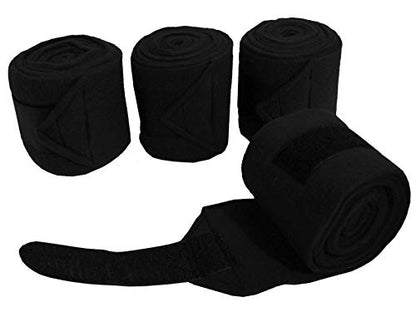 Derby Originals Set of 4 Super Soft Fleece Horse Polo Wraps with Velcro - color: Red