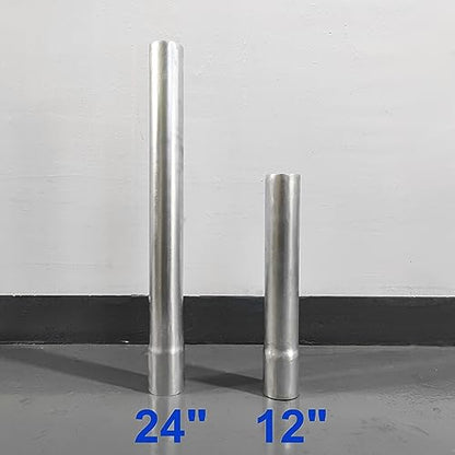 2 Pack 2-3/8" OD Metal Post Extender, 12" Fence Post Extension Height, Hot-dip Galvanized Steel, Includes Screws and Caps - size: 2-3/8 in dia x 12 in