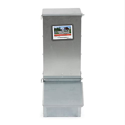 Brower 11H Single Door Automatic Easy Hog Feeder for Supplemental Feeding, 4 Week Old Piglets to Adult Sows, Farm Accessory, 1.5 Bushel or 50 Pounds